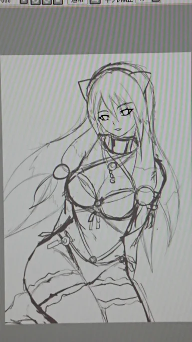 あかねの誕生日に向けて描いてます 個人的には水着のデザインが良い感じになったと思います #アルカナハート #イラスト #wip