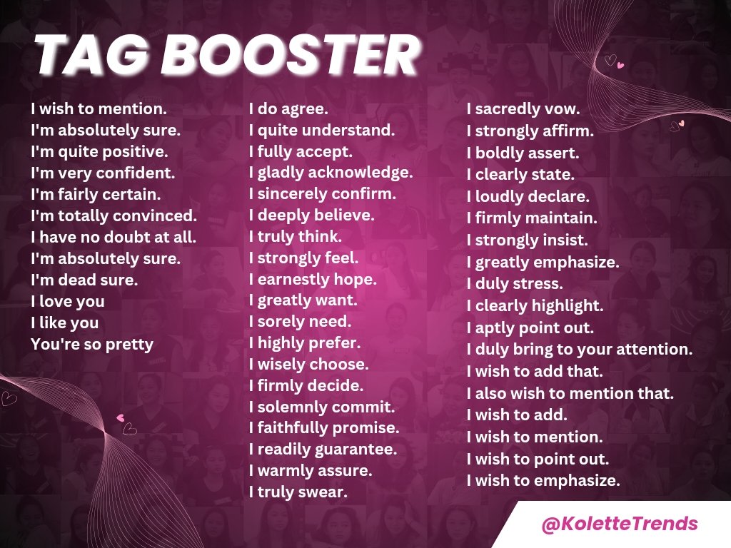 Tag Booster!

Engage here Moonies.

KOLETTE OUR HATAW BABE