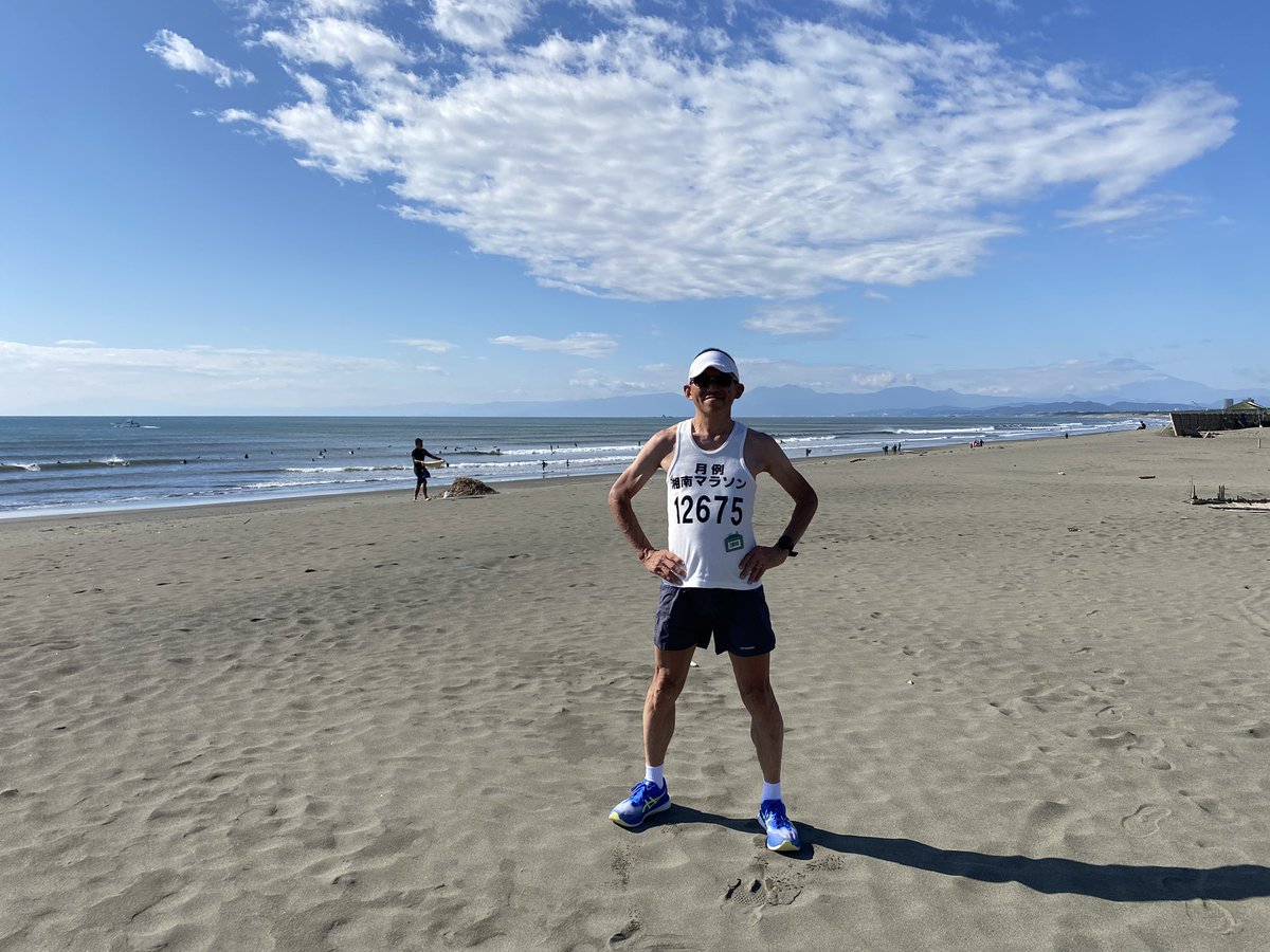MountButaModern's tweet photo. 松本に転勤以前がラストなので、5年近く振りの湘南月例マラソン🏃‍♂️
やはり富士山・江ノ島を見ながらのランニングは気持ちがよい！
タイム的にも10Kmレースで45分台と走力ダウンを実感。 毎月帰省して参加しようかな https://t.co/90DvuCEK3G