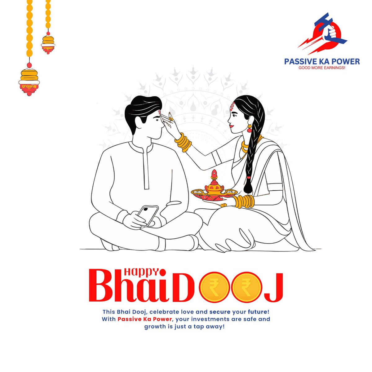 passivekapower's tweet image. On this special day celebrating the bond between brothers &amp;amp; sisters, may you be blessed with love, protection, and prosperity. Just as siblings look out for each other, let us help you secure a financially stable future for you and your loved ones.
#HappyBhaiDooj #Passivekapower