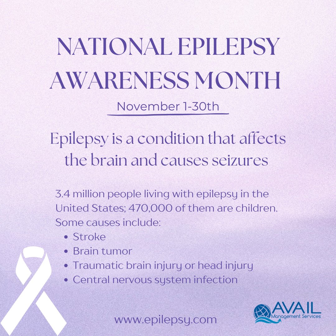 AvailManagement's tweet image. #nationalepilepsyawarenessmonth
#availmanagementservices