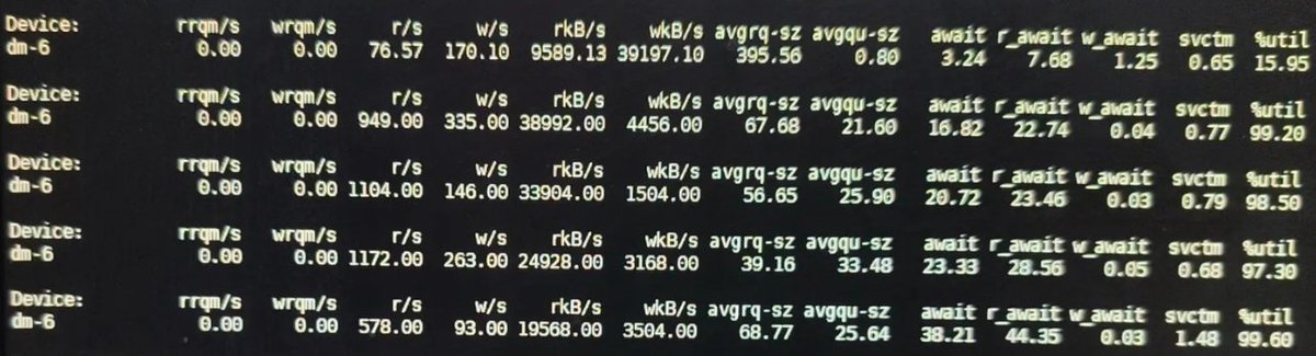 YuanOracle's tweet image. An Oracle RMAN restore job has become extremely slow, can you find the root cause by a glance of the output of &quot;iostat&quot;? #oracle #oraclerman #linux