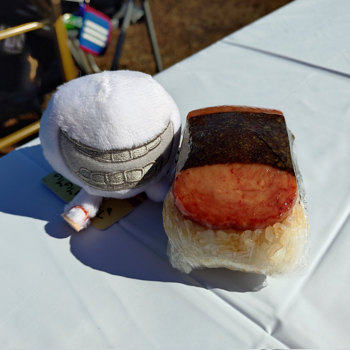 akabekobeniko's tweet photo. お持ち帰りしたチキンオーバーライスと会場で食べたスパムおにぎりとべとべとさん
#さがみはらフェスタ
#ALOHABABY https://t.co/NG1Ul2zWbQ