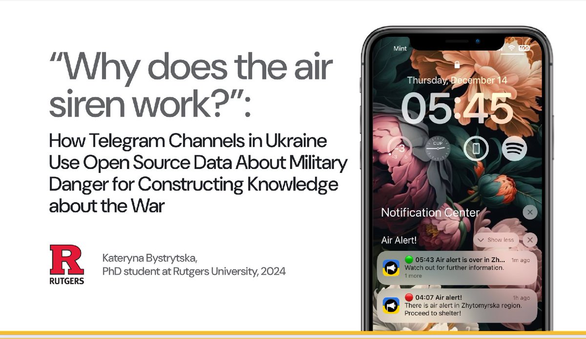 bystrytska's tweet photo. It was my first #AOIR2024, and I presented the results from a one-year digital ethnographic observation of Telegram channels that monitor air threats during Russian attacks on Ukraine https://t.co/nGx9vLdq07