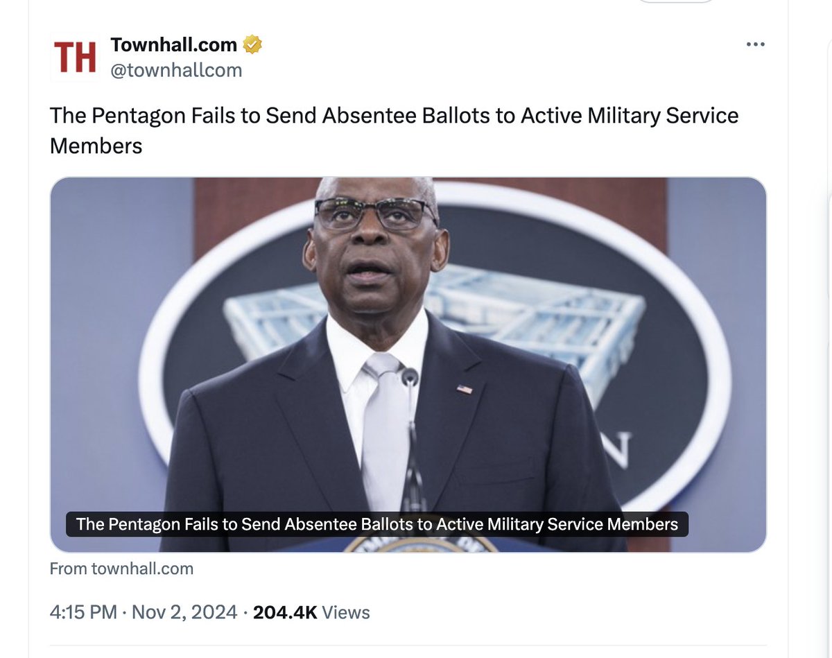If you don't want people to claim election shenanigans, don't engage in election shenanigans

This is Joe and Kamala's DOD folks!