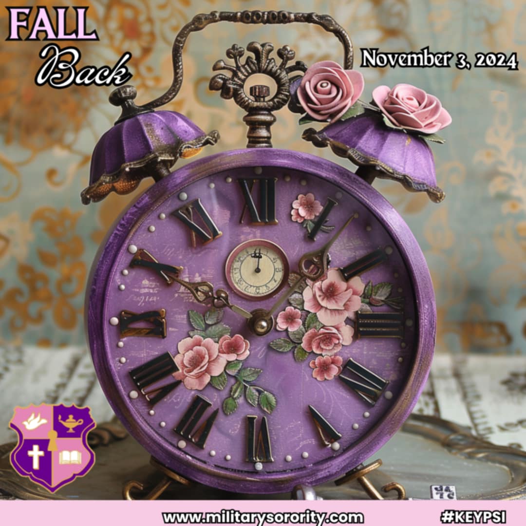 KappaEpsilonPsi's tweet photo. We have been celebrating our new sisters, and will need the extra time for much needed rest or more sisterly bonding🌹 Don't forget to set your clocks back one hour💜🩷 What will you do with your extra hour? https://t.co/UMNU0ha7wl