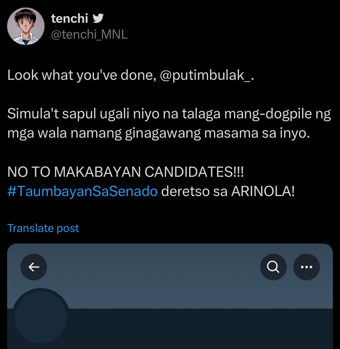alasiye7e's tweet image. Tanong ko lang eh ba't damay ang Makabayan candidates? Nasa slate ba nila o campaign manager ba nila yung twitter user na yon? Anong kinalaman ng magsasakang si Danilo Ramos at mangingisdang Ronnel Arambulo sa ganap na 'to? Ni Cong. France Castro?

Napakatanga at oportunista lang