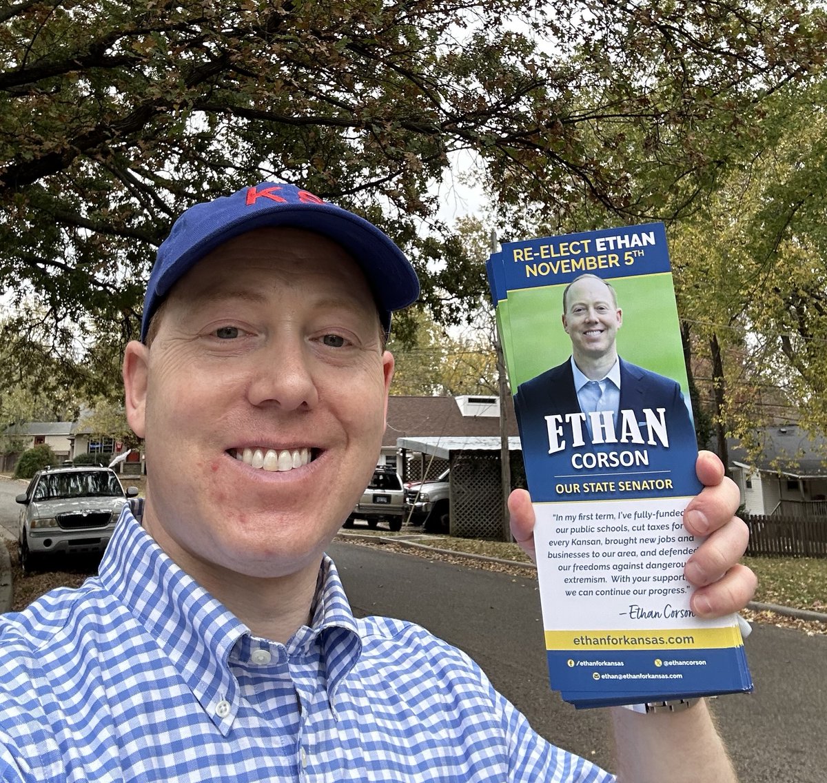 ethancorson's tweet photo. Our campaign is sprinting through the tape. I had a great day talking with constituents in Roeland Park.

#ksleg https://t.co/4HQyOocP25