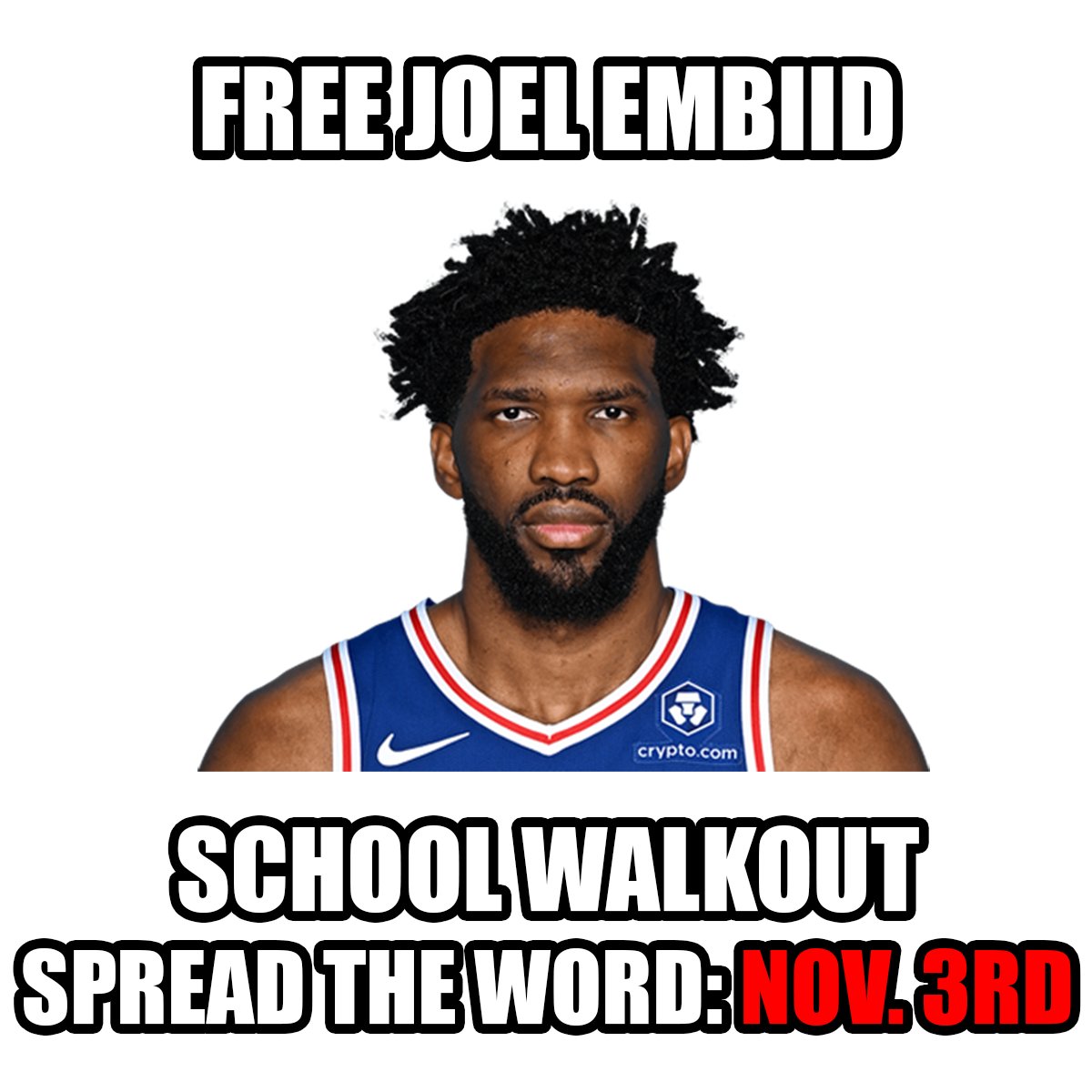 blitznotinspace's tweet photo. #FreeJoelEmbiid #JoelEmbiidSchoolWalkout https://t.co/iF7vFyEL9q