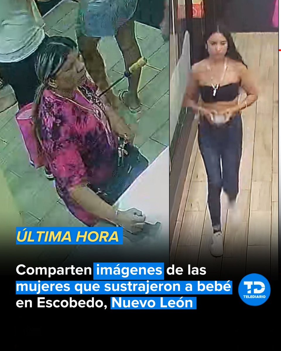 #ÚLTIMAHORA 🚨 La Fiscalía de Justicia de Nuevo León difundió nuevas imágenes de dos mujeres que raptaron al bebé Juan Carlos Sena Alemán, de dos meses en Escobedo, Nuevo León. 🚓

🔴 Si las reconoces, puedes realizar tu reporte de manera anónima en los teléfonos 81 2020 4439 o