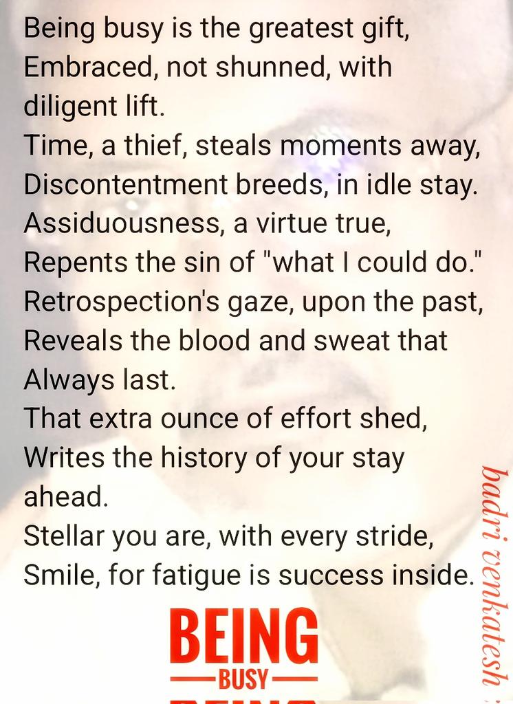 dirbadri's tweet photo. #BadriVenkatesh #badrivenkateshpoetry #poetry #Beingbusy https://t.co/uyNGA5rTMk