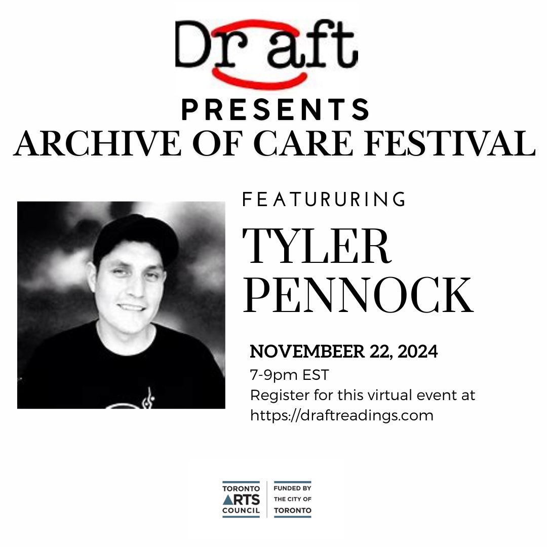 Excited to announce our first Archive of Care featured author: @typennock Known for their powerful poetry on Indigenous identity, resilience, and healing. Join us to celebrate voices that inspire and restore.

Thanks to <a href="/TorontoArts/">Toronto Arts Council & Toronto Arts Foundation</a> for funding this event.
