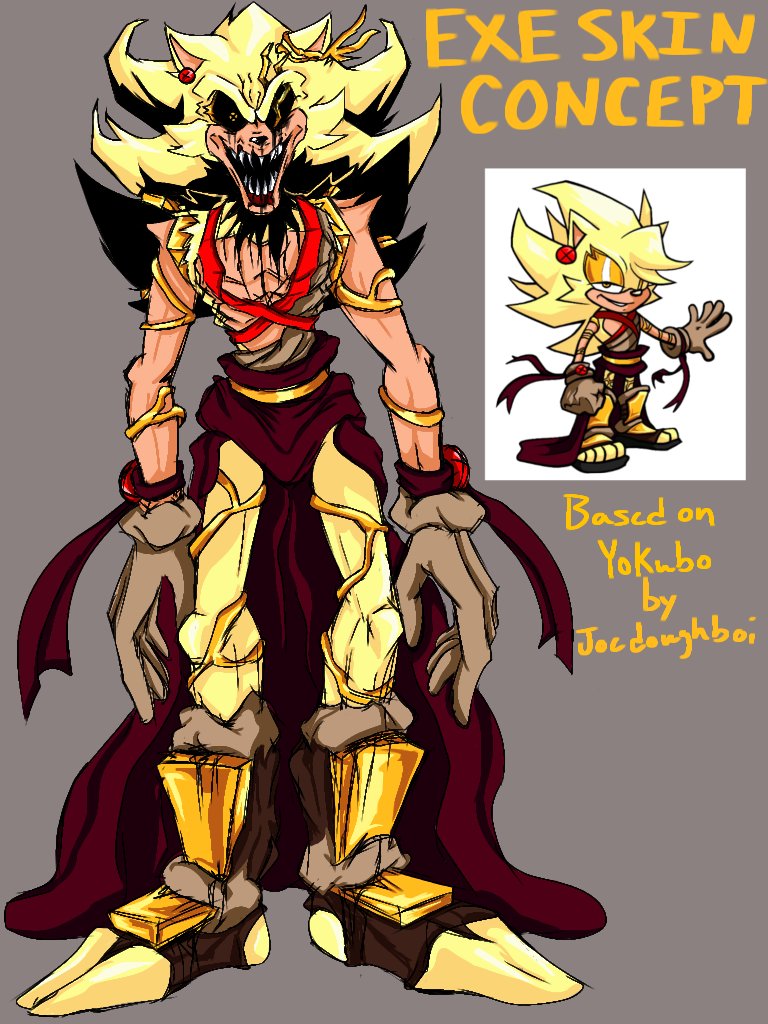 KatrinaLin34486's tweet image. My little bro was playing pillar chase 2 and I got inspired...so I made a EXE skin concept.
#pillarchase2 #theycalledmesonic #exe #sonicexe
