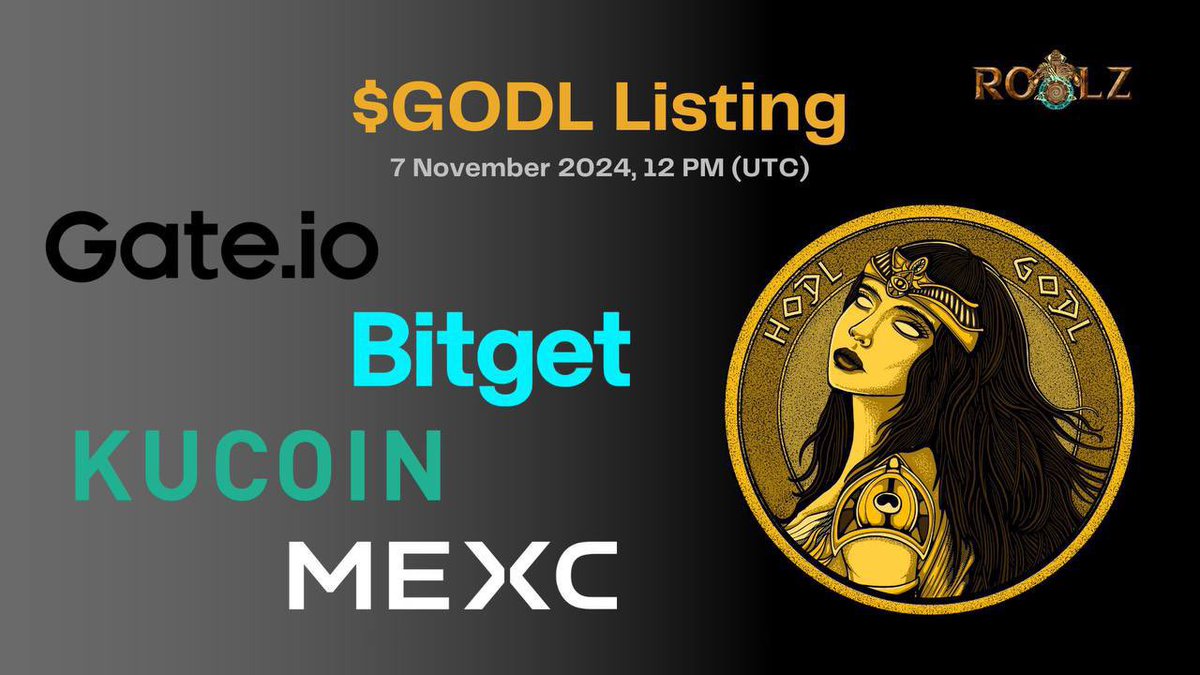 s0meone_u_know's tweet photo. IMPORTANT: RoOlz token TGE $GODL info

📆 Date: 7 Nov 2024
⏰ Time: 12 PM UTC

At Gate io, Bitget, KuCoin, MEXC 💎 https://t.co/0xBNDsrD7u