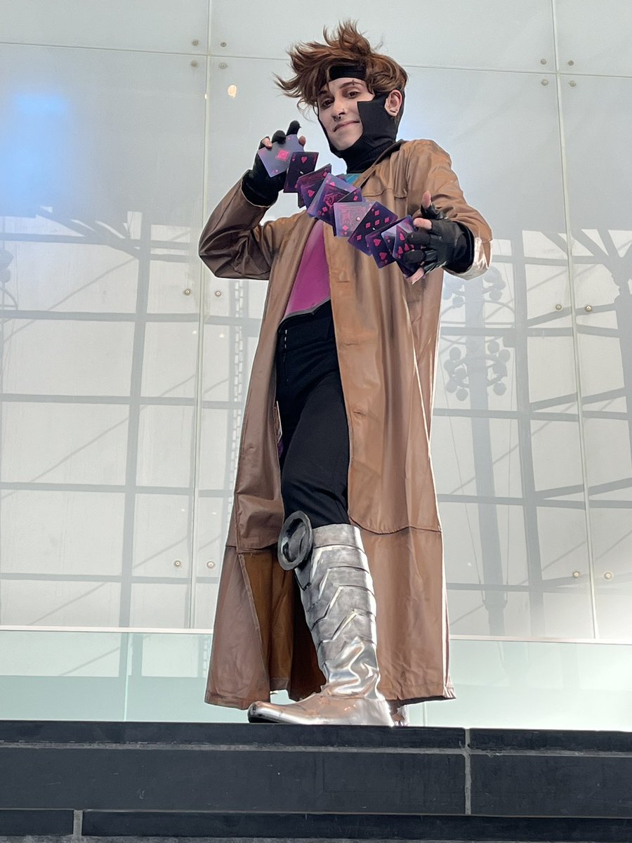 enbydiangelo's tweet photo. “Gambit sees your bet and raises it!”

Here’s some cool Gambit pics from Nekocon!

#gambit #xmen97 #gambitcosplay #xmen97cosplay
@AJLoCascio https://t.co/JwfQsFWZLR