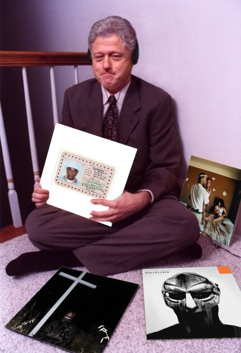 MonsterShoujo's tweet photo. Everytime I'm in a car and I have nothing to do, I like to listen to my music and pretend that I'm bill clinton from that fuckass image of him listening to his vinyls. https://t.co/NvdNcohtpy