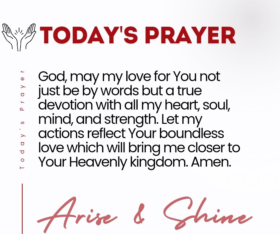 arise_shine247's tweet photo. Today's Prayer for you
#TodaysPrayer #AriseAndShine #YearOfPrayer #God #prayers #100k #foryou #trend #viral #worship #fyp #Amen #Jesus #reels #Christiantiktok #Morningprayer #Eveningprayer #dailyprayer #CommunityPrayer #PrayForEachOther #JoinUs #FaithInAction #Sundayprayer https://t.co/fri48DtROW