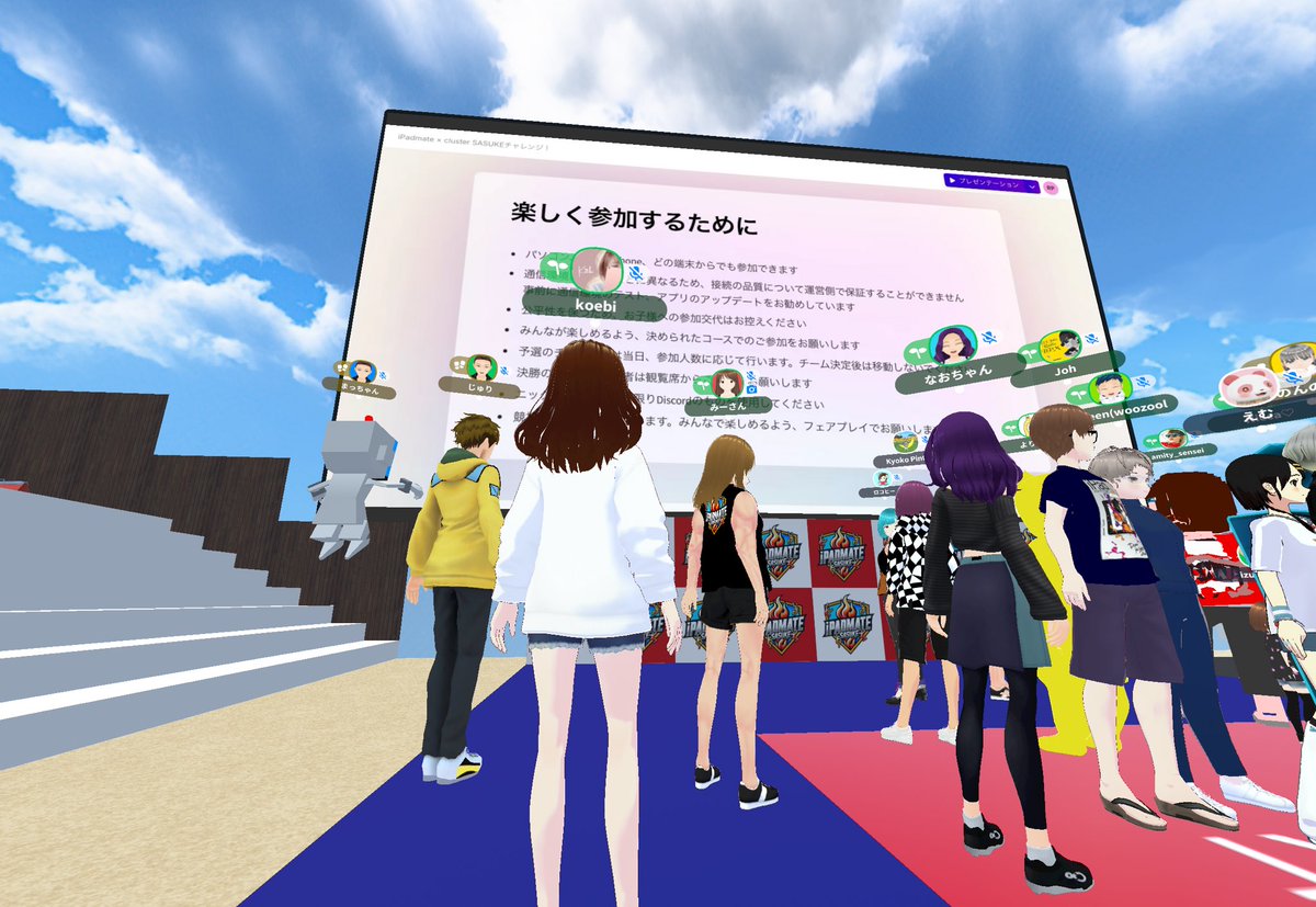 co_llo's tweet photo. iPadmate SASUKE！
筋肉スーツを身につけてチャレンジしたけど予選敗退😓
でもとっても楽しかった🥰笑った〜❣️
ワクワクのステージを作ってくれたメタバースチームの皆さん❤️ありがとうございます😊

#iPadmateフォトコン https://t.co/m33epq7ktx