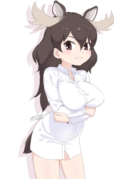 #けものフレンズちょい脱ぎヘラジカさん 
