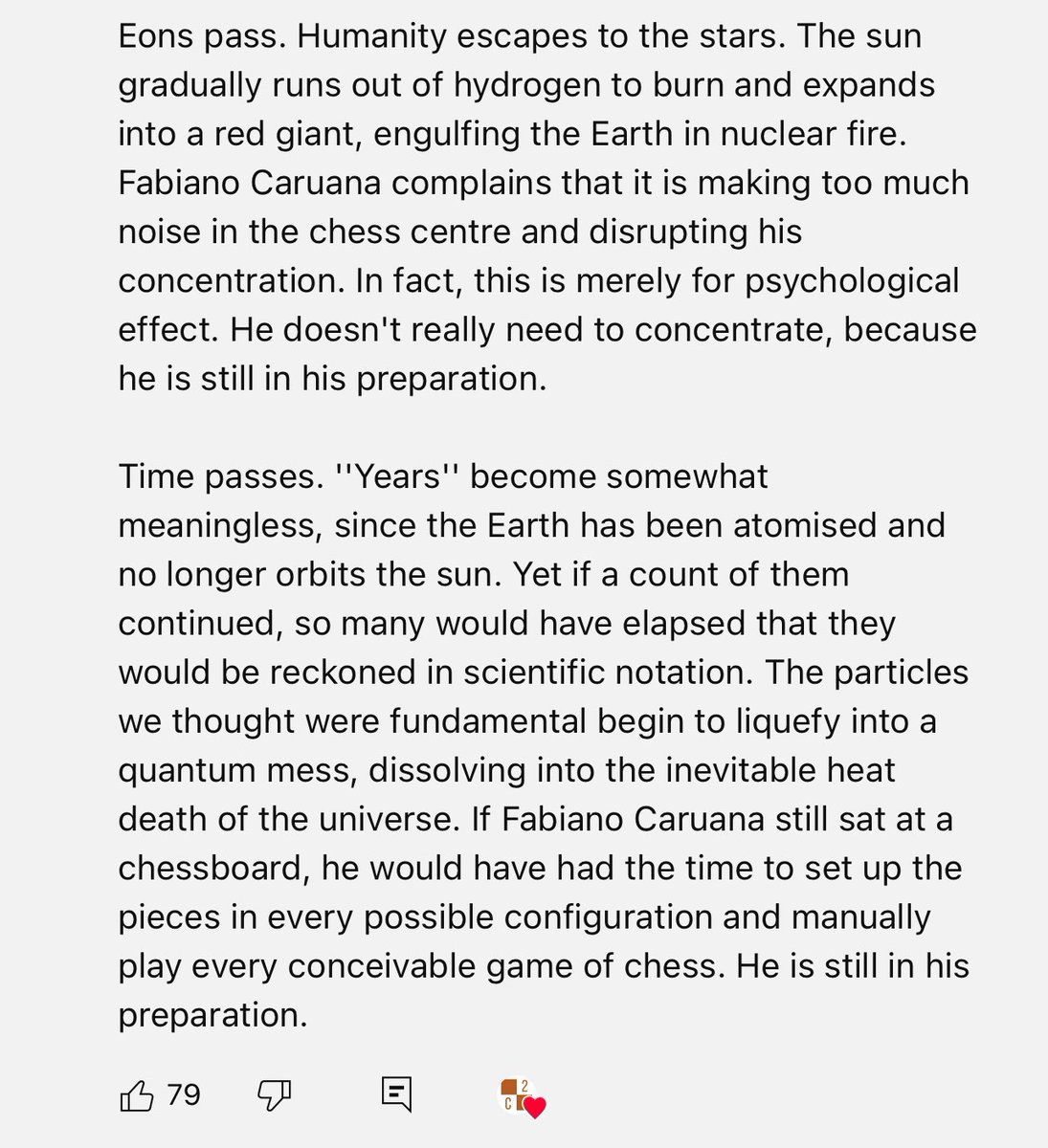The best chess Youtube comment you’ll ever read. This was written under the latest <a href="/csquared/"></a> episode. Enjoy.