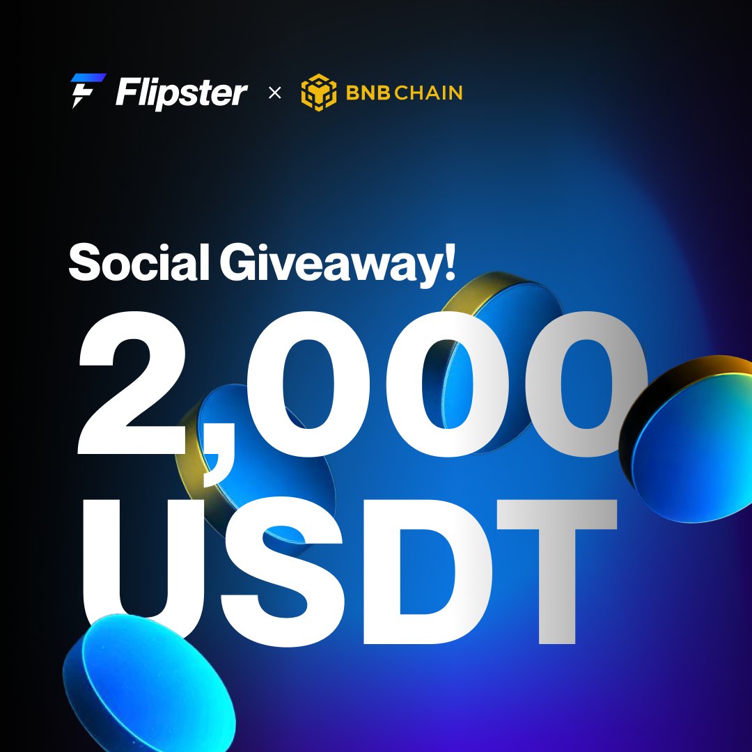 flipster_io's tweet photo. 3️⃣ Social Giveaway! 🎉

How to enter:

1. Follow @flipster_io &amp; @BNBCHAIN
2. Repost the main post
3. Tag your friends who have USDT

🏆 40 winners x 50 USDT each
🗓️ 1 Nov 00:00 UTC - 8 Nov 23:59 UTC

Good luck! 😎 https://t.co/rhox7MZyz4