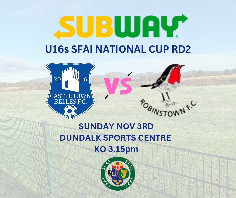 Busy day for the club today....best of luck to all coaches and players in their respective matches 

<a href="/secretarylsgl/">Louth School Girls League</a> <a href="/SFAIreland/">SFAI</a> <a href="/SUBWAY/">Subway®</a>