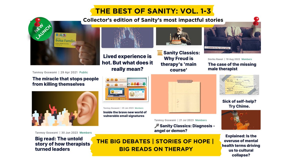 📢 Sanity's most loved + impactful stories, now in an easy-to-download PDF!

I'd have said it's cheaper than your morning ☕️, but I don't want to trigger you if you get your coffee from Starbucks.

Get your copy; support indie mental health storytelling 👇🏾
topmate.io/tanmoy_goswami…