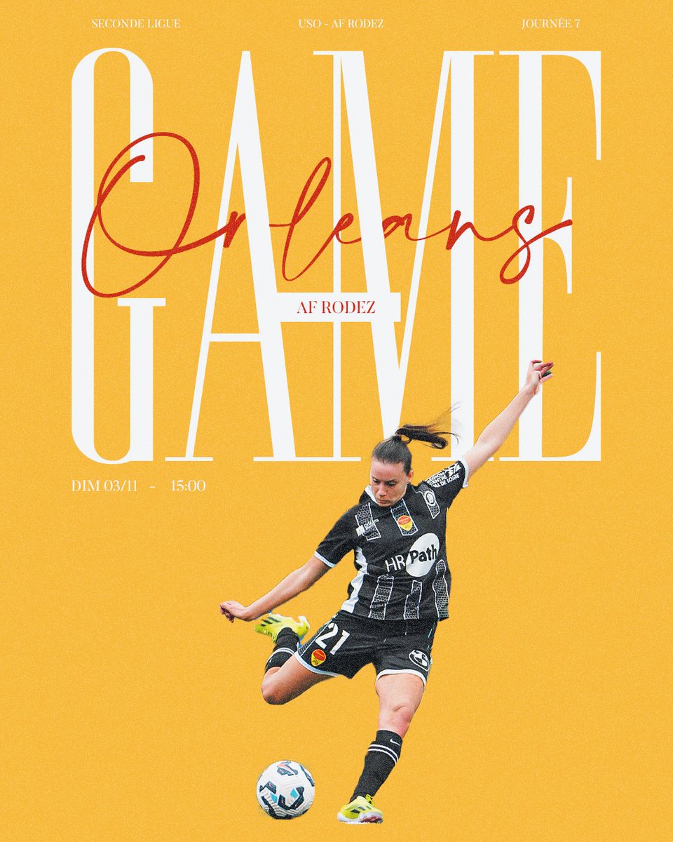 US_Orleans's tweet photo. [FÉMININES] ⚽️ 𝗝𝗢𝗨𝗥 𝗗𝗘 𝗠𝗔𝗧𝗖𝗛 🐝

🆚 Rodez AF
📅 Seconde Ligue - Journée 7
⏰ 15h
🏟️ Stade de la source
📍 Orléans
🎟️ Entrée gratuite 

#TeamUSO 🟡🔴  #USORAF https://t.co/B3WtKbeipE