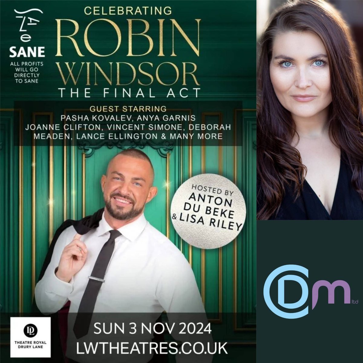Break a leg to client LISA-MARIE HOLMES (<a href="/LMarieholmes/">Lisa Marie Holmes</a>) who appears tonight as a Guest Vocalist in Robin Windsor - The Final Act at the Theatre Royal Drury Lane. The gala celebrating the life of Robin is produced by Strictly Theatre Co in aid of SANE. <a href="/STheatreCo/">Strictly Theatre Co</a> <a href="/CharitySANE/">SANE | Changing mental health for good</a>