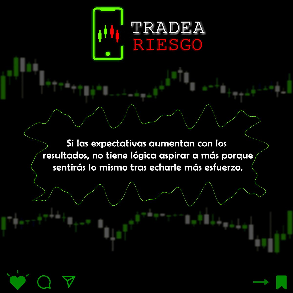 Si las expectativas aumentan con los resultados, no tiene lógica aspirar a más porque sentirás lo mismo tras echarle más esfuerzo.

#progreso #rentabilidad #mentalidad #ganador #éxito #trading #trader #forex