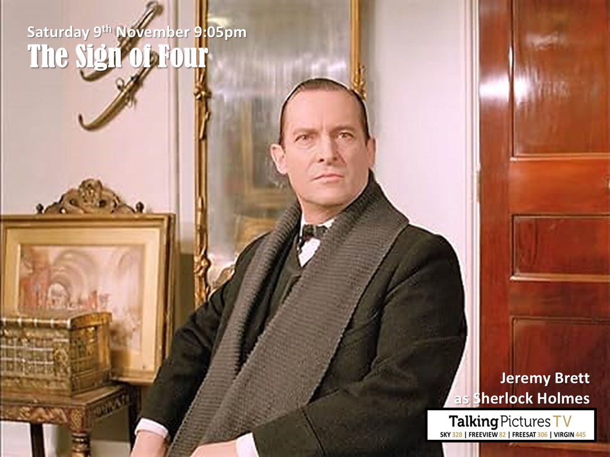 Remembering the great stage, screen and TV actor #JeremyBrett who was #BOTD in 1933. He will forever be remembered for his role of Sherlock Holmes. He can be seen in this role on Sat-9- Nov at 9:05pm in A SIGN OF FOUR (1987) *Subtitles Available* on #TalkingPicturesTV