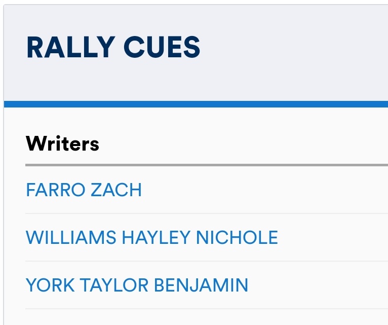 Pcharts's tweet photo. New song has registered on ASCAP, "Rally Cues". https://t.co/L86zuSxJBL