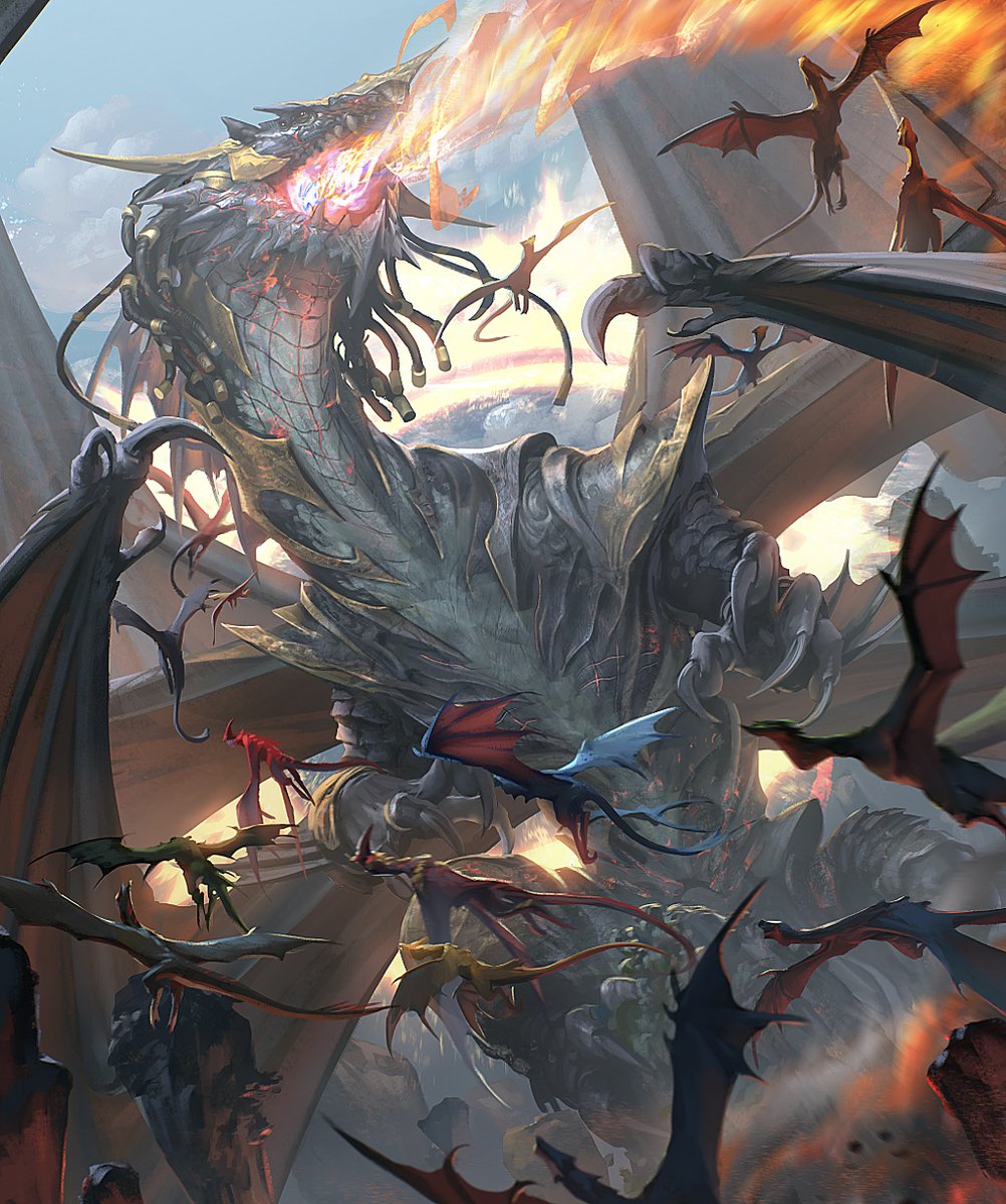 Elder Dragon , other old creature illustration work  #throwbacks #illustration