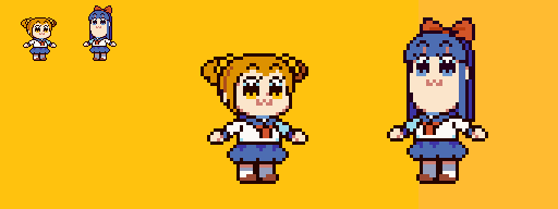 ピピ美 ,ポプ子 「(╹◡╹) ポプテピピック... 」|鬼雷 昇炎のイラスト