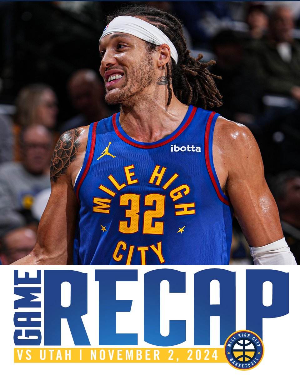 "The Denver Nuggets secured their largest win of the season and defeated the Utah Jazz, 129-103."

Read: nuggets.media/recap11-2