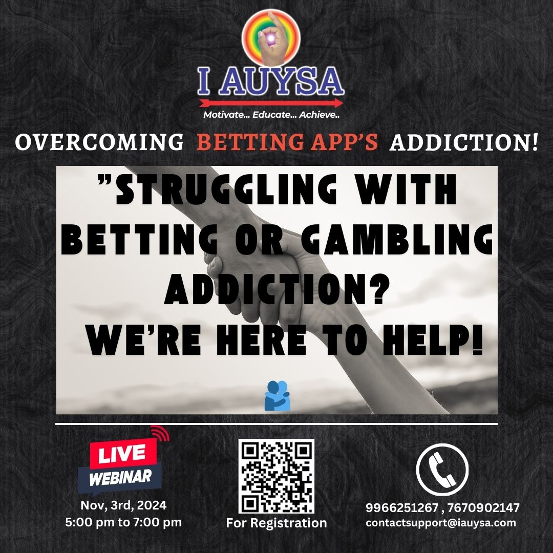 Today’s the day! Don’t miss out – Join our free webinar on overcoming betting addiction at 5 PM! Register now:bit.ly/overcomebettin…
#WebinarDay #StopBettingAddiction #YouthHealth