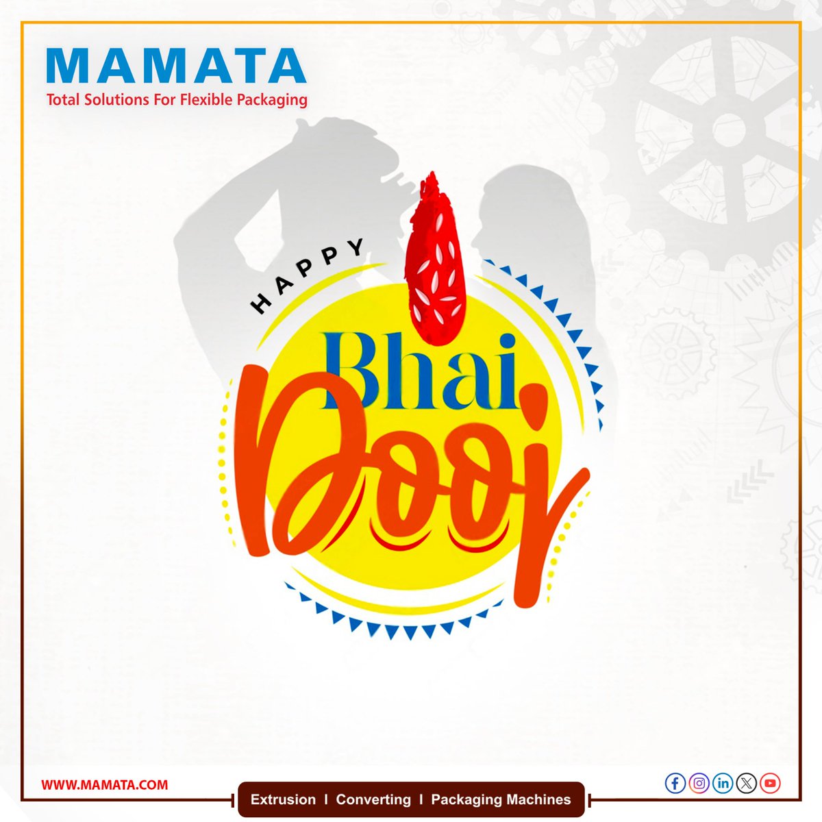 mamatamachinery's tweet image. ✨ Happy Bhai Dooj from Mamata Machinery! ✨

Celebrating the bond of protection and trust, just like we stand by you with our reliable packaging solutions. Wishing everyone a day filled with joy and blessings! 💫🤝💙

#BhaiDooj #MamataMachinery #TrustedSolutions
