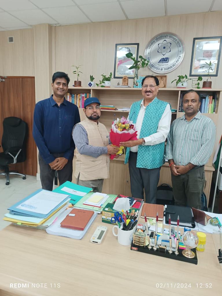 IITPAT's tweet photo. Executive Director (CC/R&amp;D/CSR/BRRP) of NHPC, Shri U. S. Sahi, met with the Director, IIT Patna, Prof. T. N. Singh. During the meeting, they discussed the scope of R&amp;D collaboration of mutual interest. Shri Sahi also visited the thermal spray (HVAF) coating lab at IIT Patna. https://t.co/PnPHqFnzQa