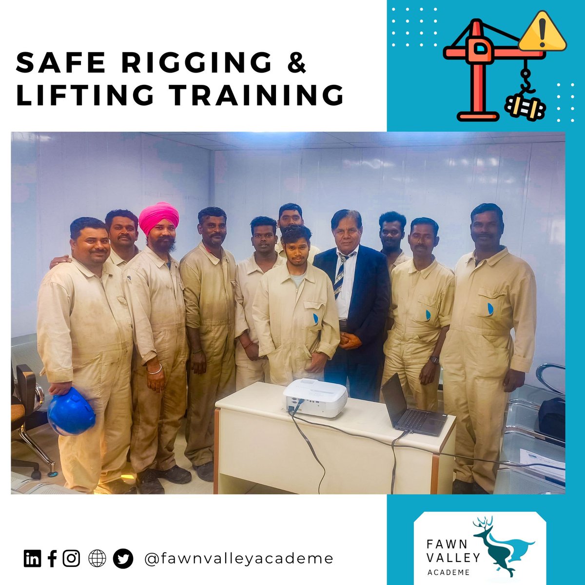 FawnValley's tweet photo. Rigging and Lifting Training 

Ensure safe Rigging and Lifting practices by competent persons. 
Email: info@fawnvalleyacademe.com

#rigging #safety #lifting #rigger #crane #operators #permit #Training #competent #competency #drilling #construction #project #planning #safe https://t.co/cE5v5YdMzK