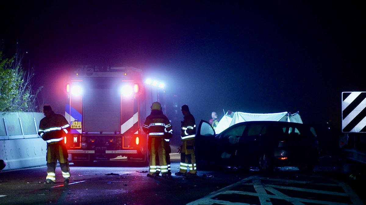 Dode en acht gewonden bij ongeval op A2 bij Meerssen