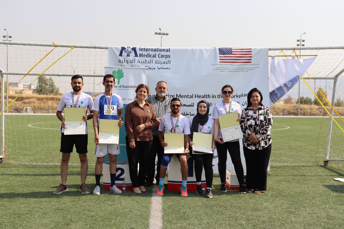 SEEDKurdistan's tweet photo. To mark #WorldMentalHealthDay, @SEEDKurdistan joined @IMC_Worldwide for a relay race at the @DuhokUniversity aiming to champion #MentalHealth in the workplace!
Let's race toward a future where everyone can thrive!
#MentalHealthMatters #SEEDFoundation https://t.co/9uxEmXuqAD