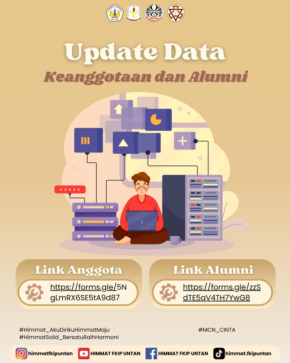 HimmatFKIPUntan's tweet photo. Haloo haloo!! 
Assalamualaikum warahmatullahi wabarakatuh
Gimana nih kabarnya? Semoga sehat selalu yaa 🤗🤗

Pengisian data bisa dilakukan pada link dibawah ini :
Link Anggota : https://t.co/0lAcnM2fH0…
Link Alumni : https://t.co/jDT6ENJjcg…
Yukk segera update datamu sekarang!! https://t.co/P3kCryr772