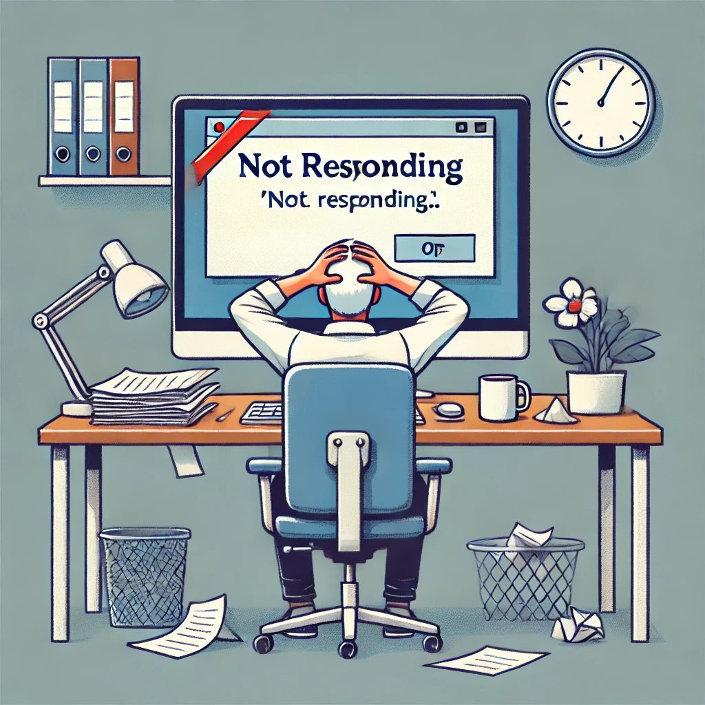 UtsabOjha's tweet image. &quot;Computers are amazing until they decide to test your patience with a &apos;Not Responding&apos; message. Tech life, am I right? 🤖💻 #TechStruggles #ComputerLife&quot;