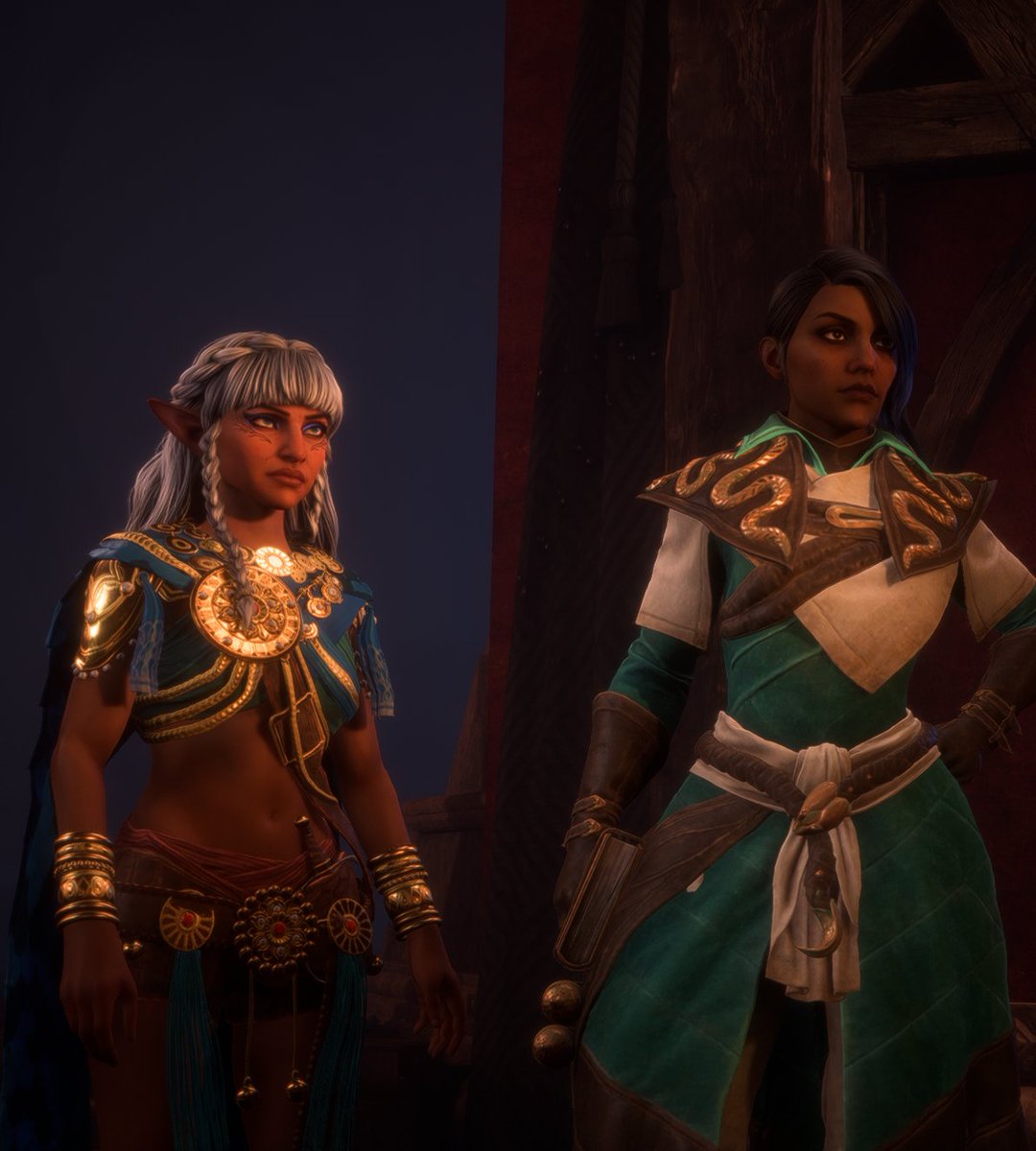tiptoedragons's tweet photo. Two besties sharing a look, bc everyone is lyin'...

#DragonAge #DragonAgeVeilguard 
#Neve #NeveGallus https://t.co/TYTMFfqY1L