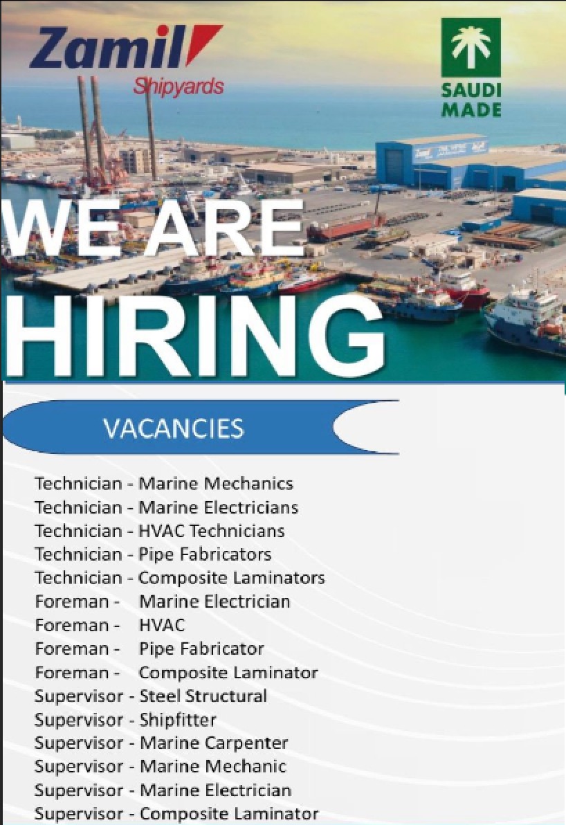 OilGasVacancy's tweet photo. Zamil Shipyard Jobs

Apply Now>>> https://t.co/8qqQGsKSr2

#jobs #careers #JobSeekersSA #SaudiArabia https://t.co/usrgzFma0F