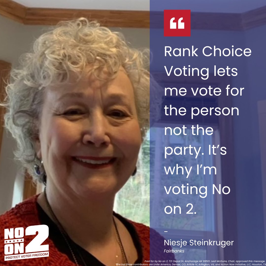 Alaska’s combination of open primaries and ranked choice voting puts Alaskan voters in the driver’s seat, and political parties in the backseat.

Vote NO on Ballot Measure 2 to keep power in the hands of the voters.
