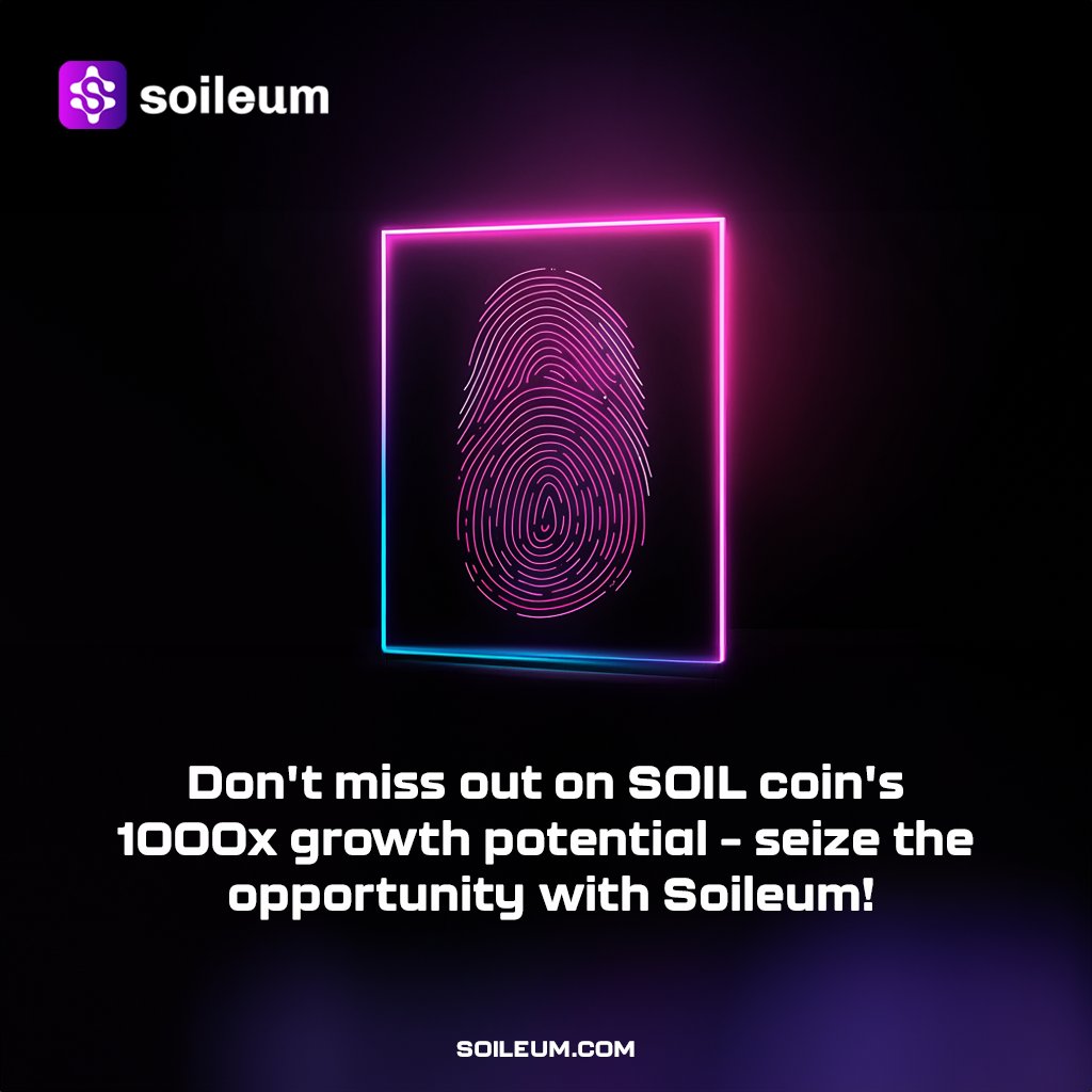 badrinath_m's tweet photo. 🚀 1000x Growth Potential Alert! 🚀

SOIL Coin is on track to transform the crypto space! 🌐 

Don’t miss your chance to join the Soileum Network revolution. 💸

🔥 Join our AIRDROP now and get ready for the PRESALE!

#Crypto #Airdrop #Presale #Blockchain #Soileum https://t.co/bc98Z5ol5q