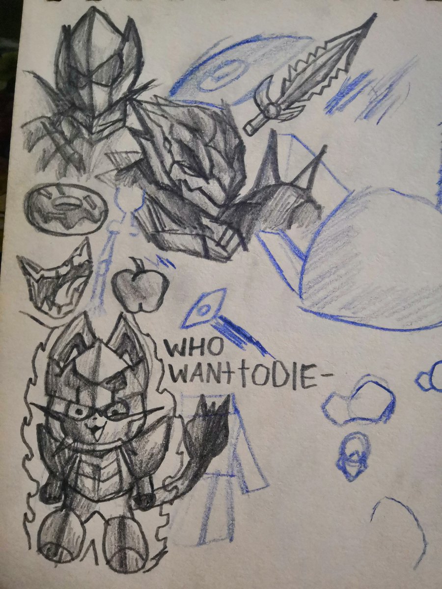 Did i cook? Just brought new pencil sharpener today (I'm still suck at drawing on paper tbh) #Backandtimeheroesuniverses #doodles #KamenRider #MonsterHunter #Dandadan #Angrybirds #originalcharacters