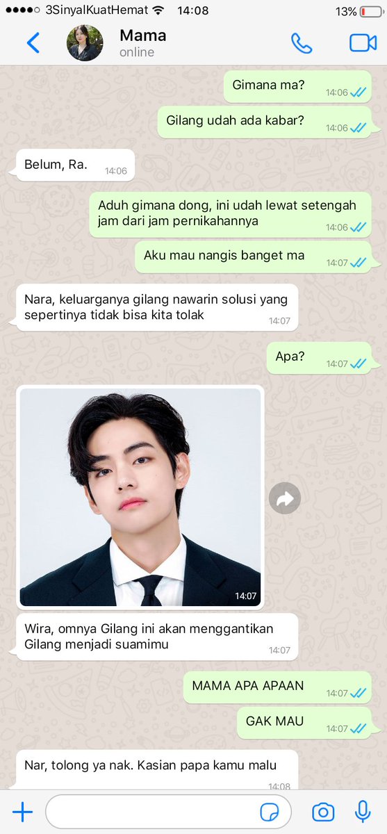 Bougenvilleas's tweet photo. Taekook au

Narawira——yang dipacari ponakannya, yang dinikahi malah omnya. Apa iya mereka bisa bahagia tanpa rasa suka?

⚠️MPreg https://t.co/7CCLLfyrql