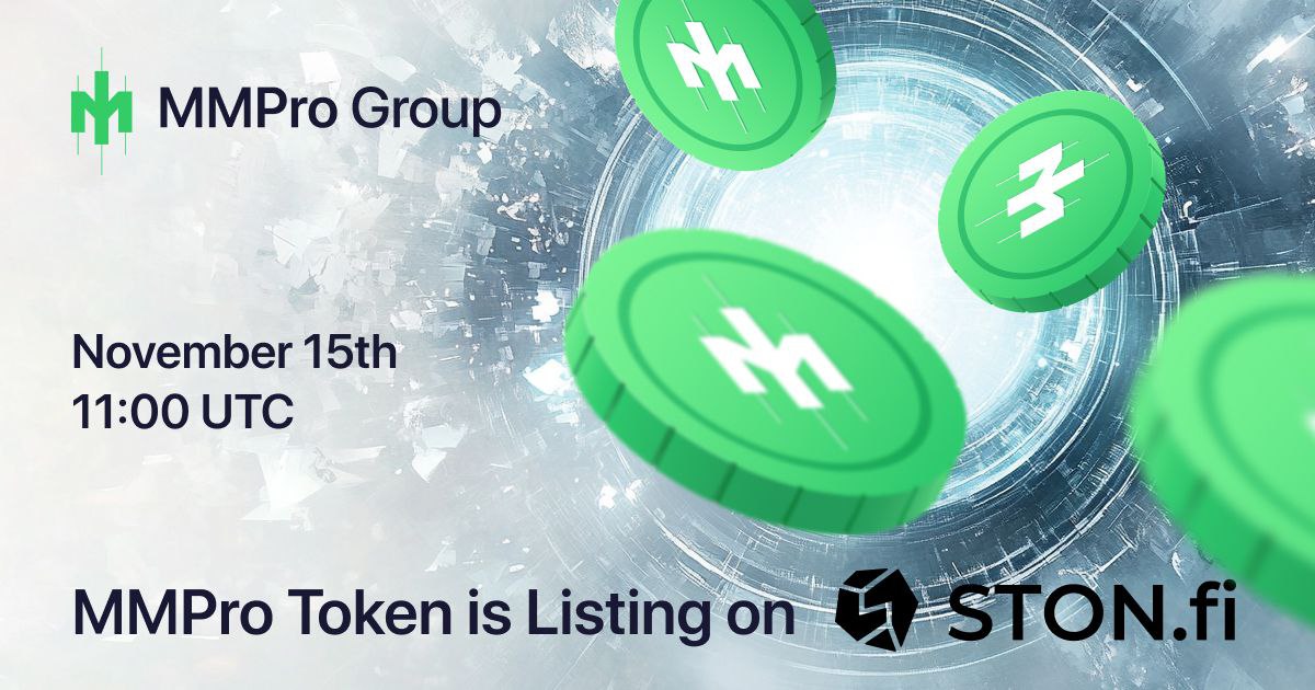 ⭐️ 𝐌𝐌𝐏𝐫𝐨 𝐭𝐨𝐤𝐞𝐧 𝐥𝐢𝐬𝐭𝐢𝐧𝐠 𝐨𝐧 𝐒𝐓𝐎𝐍.𝐟𝐢

We're excited to announce that on Nov 15 at 11:00 UTC, our token will be available on the <a href="/ston_fi/">STON.fi</a> platform. This is an important milestone in our project’s growth, and we are grateful to each of you for your support